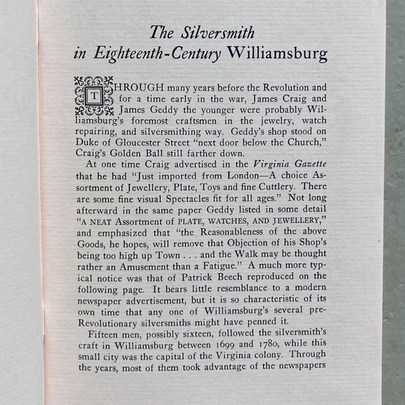 3 Virginia Arts Glassmaking at Jamestown Williamsburg Silversmith History Guide - Picture 8 of 16